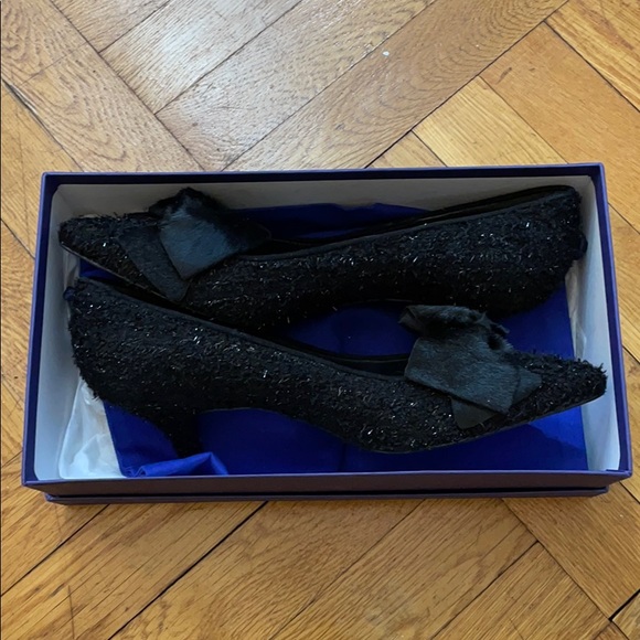 NWT Stuart Weitzman Bowcozy Black Boucle Heels - Picture 12 of 14